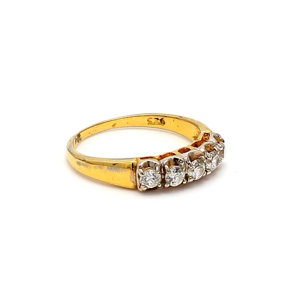 Vintage 0.35 Carat Old European Cut Diamond Ring in 14K Yellow Gold