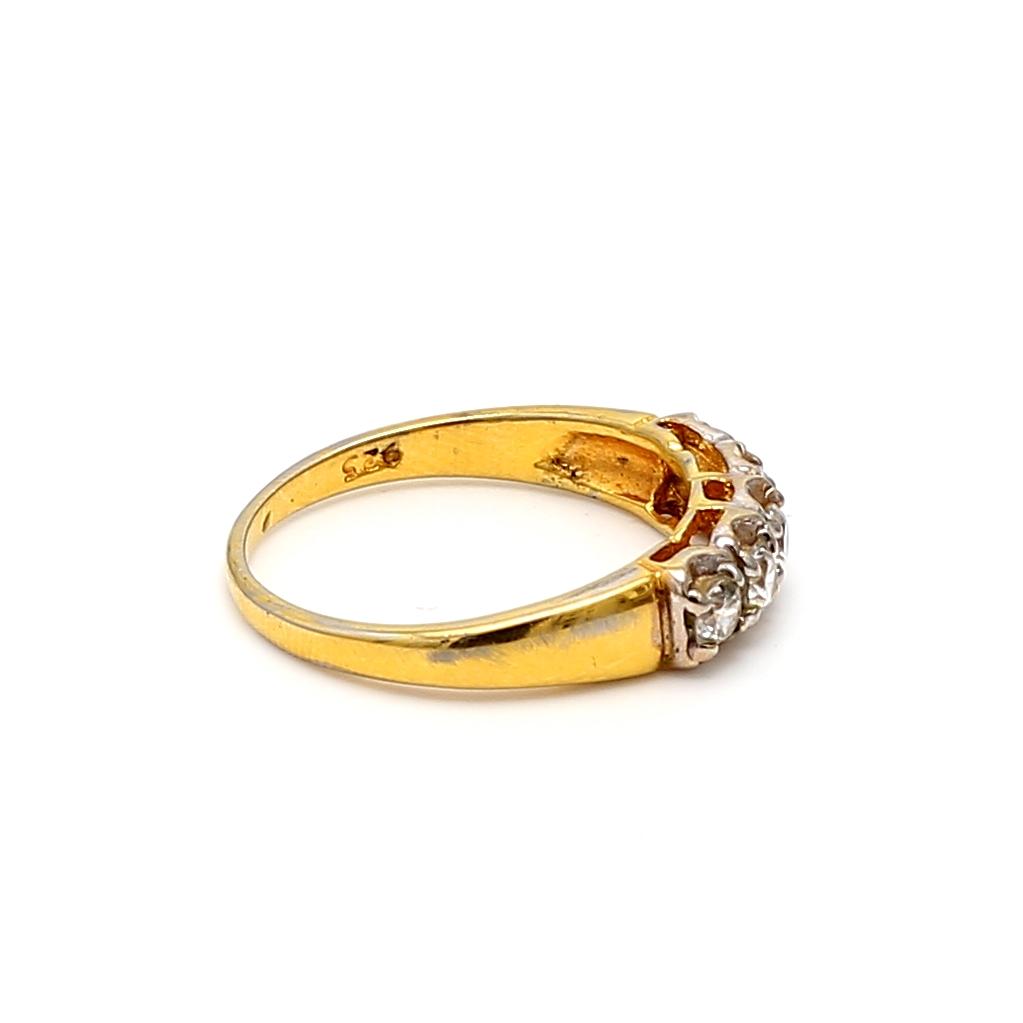 Vintage 0.35 Carat Old European Cut Diamond Ring in 14K Yellow Gold