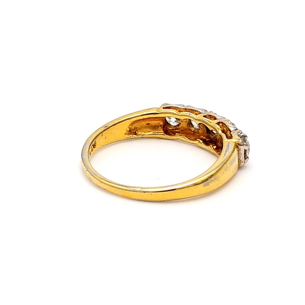 Vintage 0.35 Carat Old European Cut Diamond Ring in 14K Yellow Gold