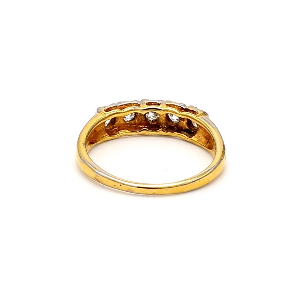 Vintage 0.35 Carat Old European Cut Diamond Ring in 14K Yellow Gold