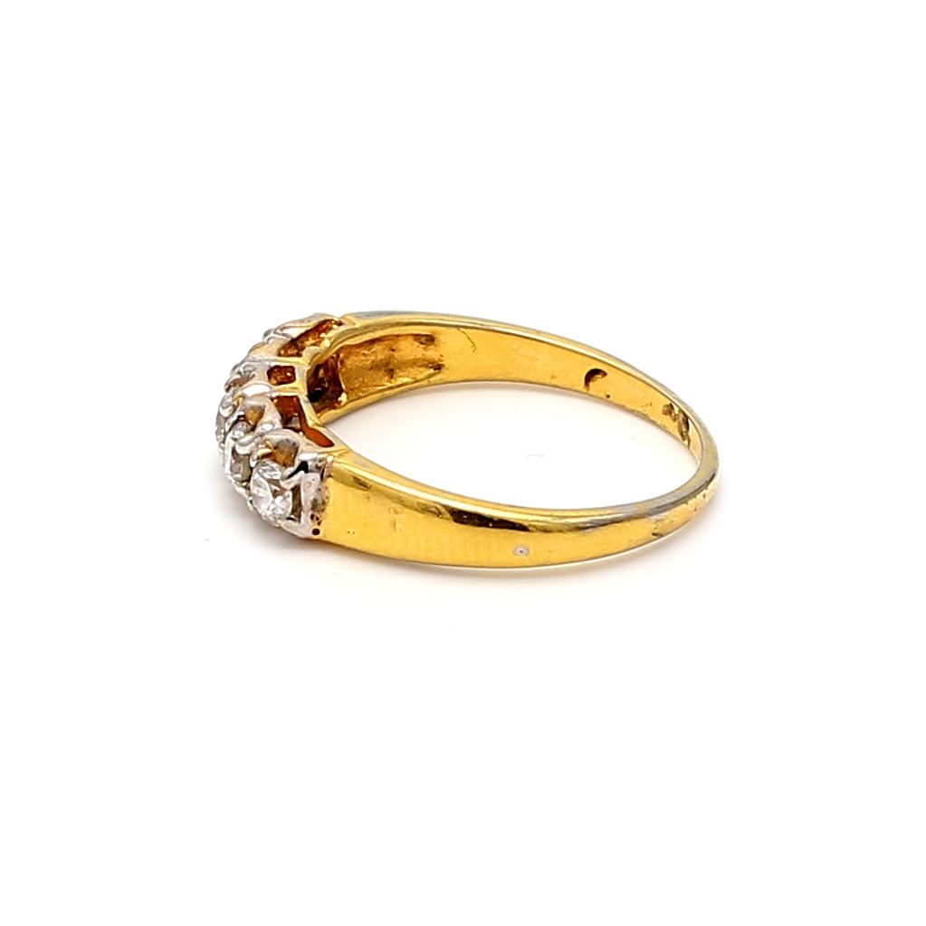 Vintage 0.35 Carat Old European Cut Diamond Ring in 14K Yellow Gold