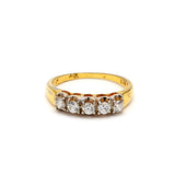 0.35 Carat Old European Cut F VS1 Diamond 14 Karat Yellow Gold Band Ring