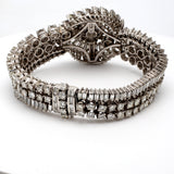 30.00 Carat Mixed Cut F VS1 Diamond Platinum Art-Deco Bracelet