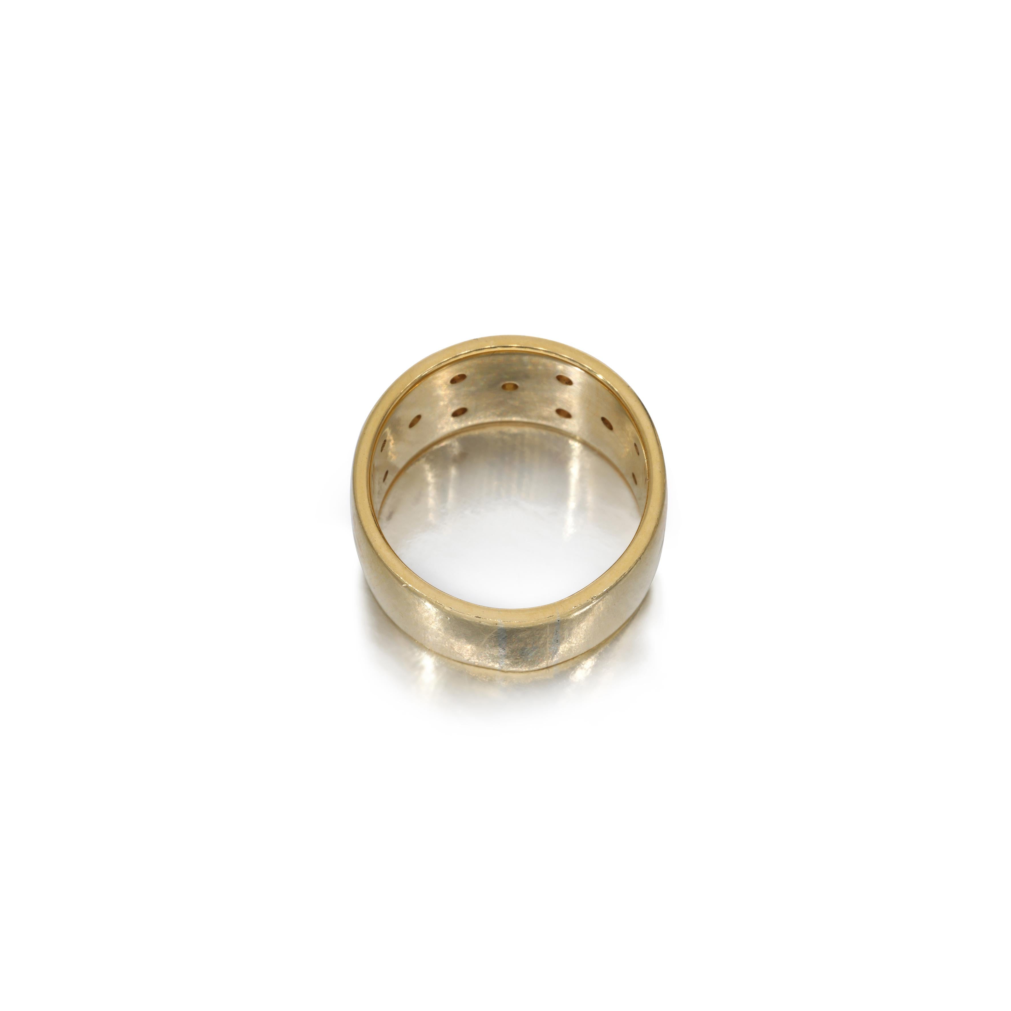 0.20 Carat Round Brilliant I SI1 Diamond 18 Karat Yellow Gold Band Ring