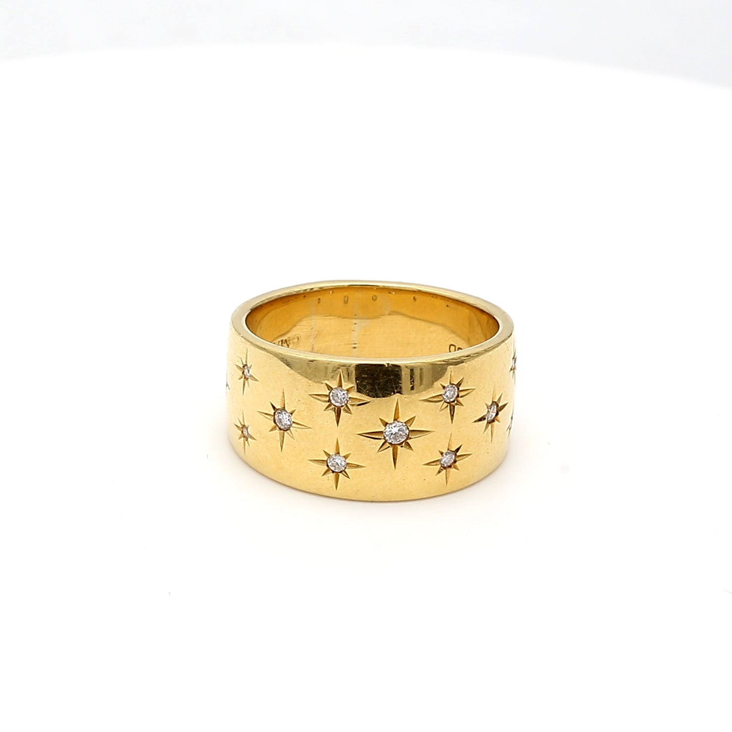 0.20 Carat Round Brilliant I SI1 Diamond 18 Karat Yellow Gold Band Ring