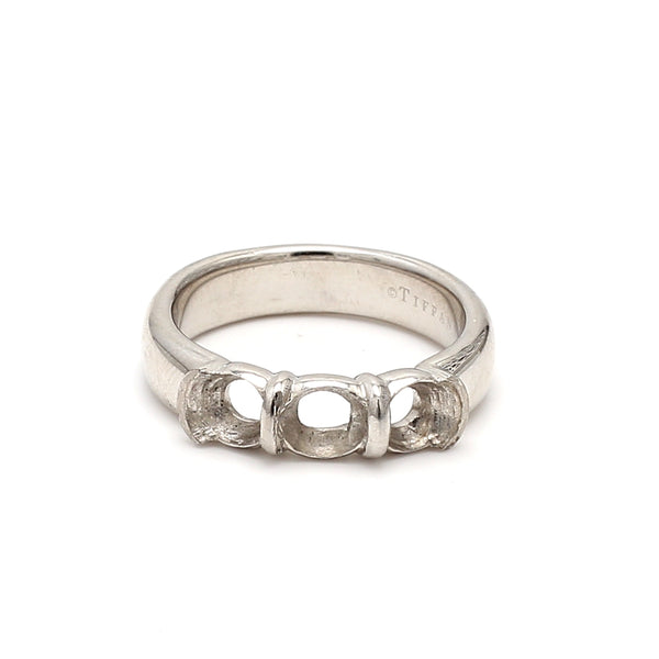 Tiffany & Co Vintage 12.10 Grams Size 8.25 Platinum Semi Mount Ring