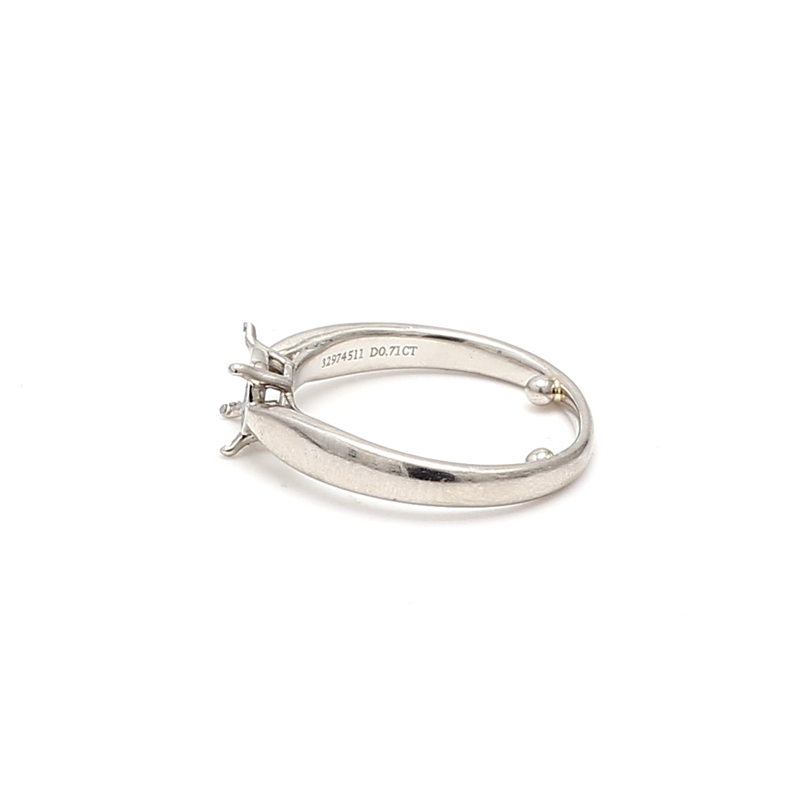 Tiffany & Co Vintage 3.40 Grams Size 3 Platinum Semi Mount Ring