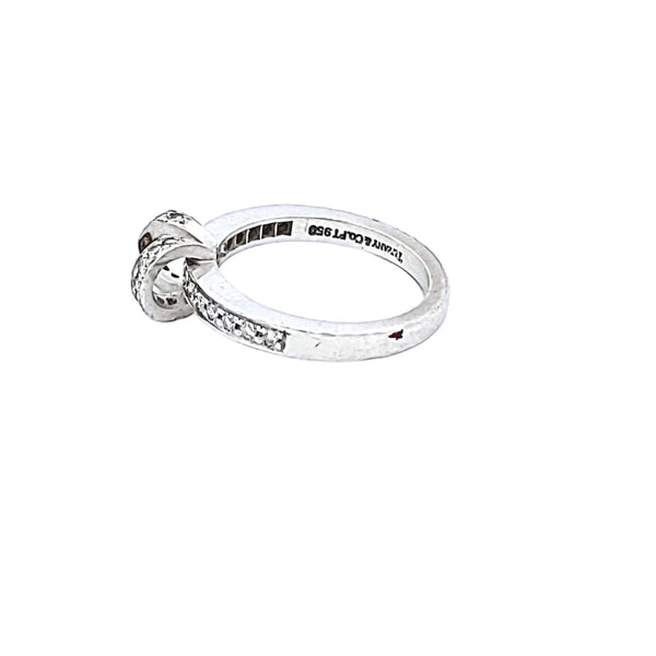Tiffany & Co 0.24 Carat Round Brilliant F VS1 Diamond Platinum Semi Mount Ring