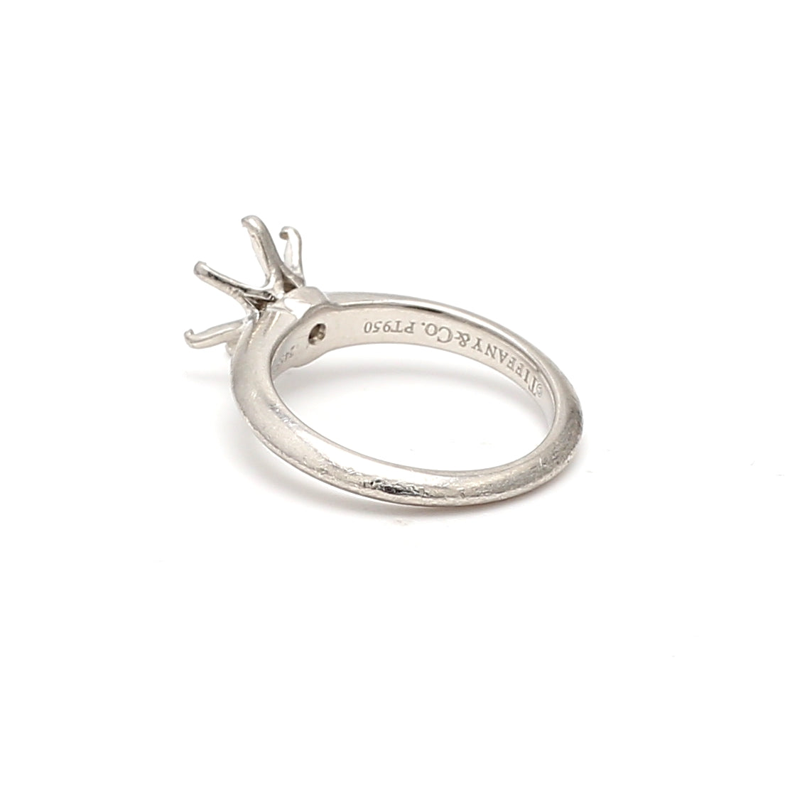 Tiffany & Co Vintage 4.80 Grams Size 4 Platinum Semi Mount Ring