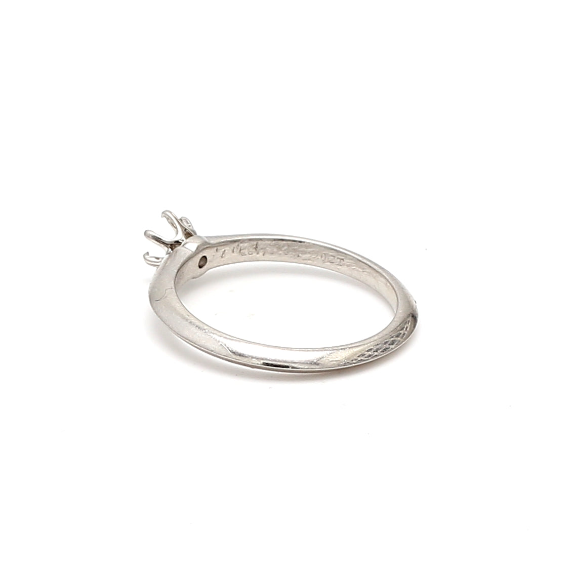 Tiffany & Co Vintage 3.40 Grams Size 6 Platinum Semi Mount Ring