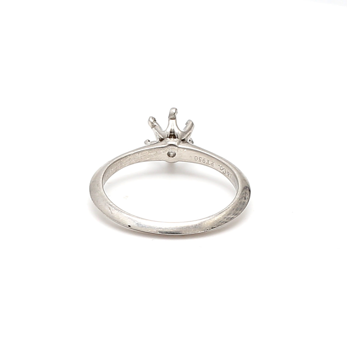 Tiffany & Co Vintage 3.30 Grams Size 6 Platinum Semi Mount Ring