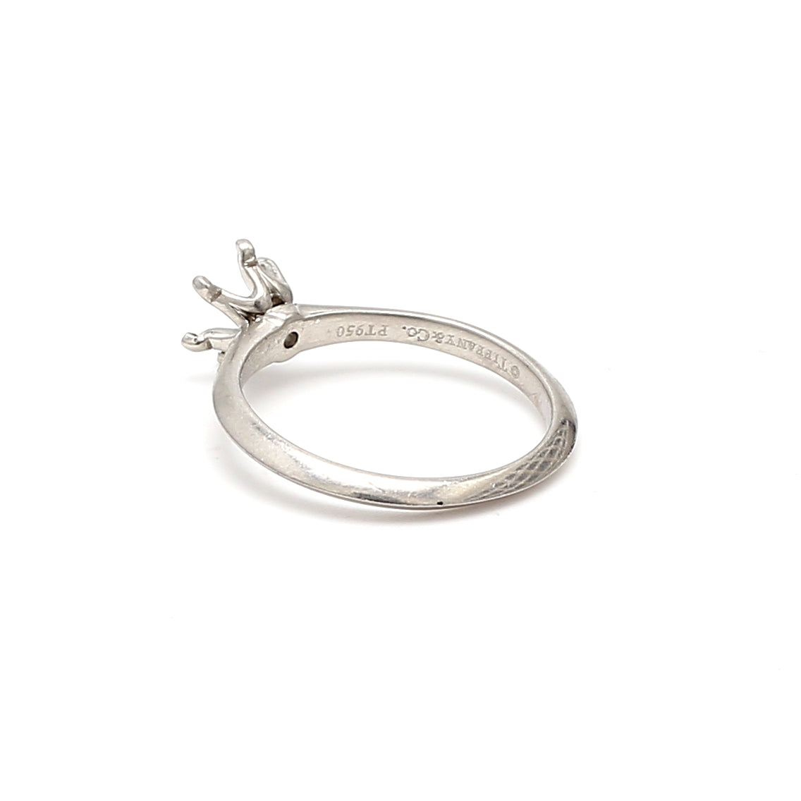 Tiffany & Co Vintage 3.30 Grams Size 6 Platinum Semi Mount Ring
