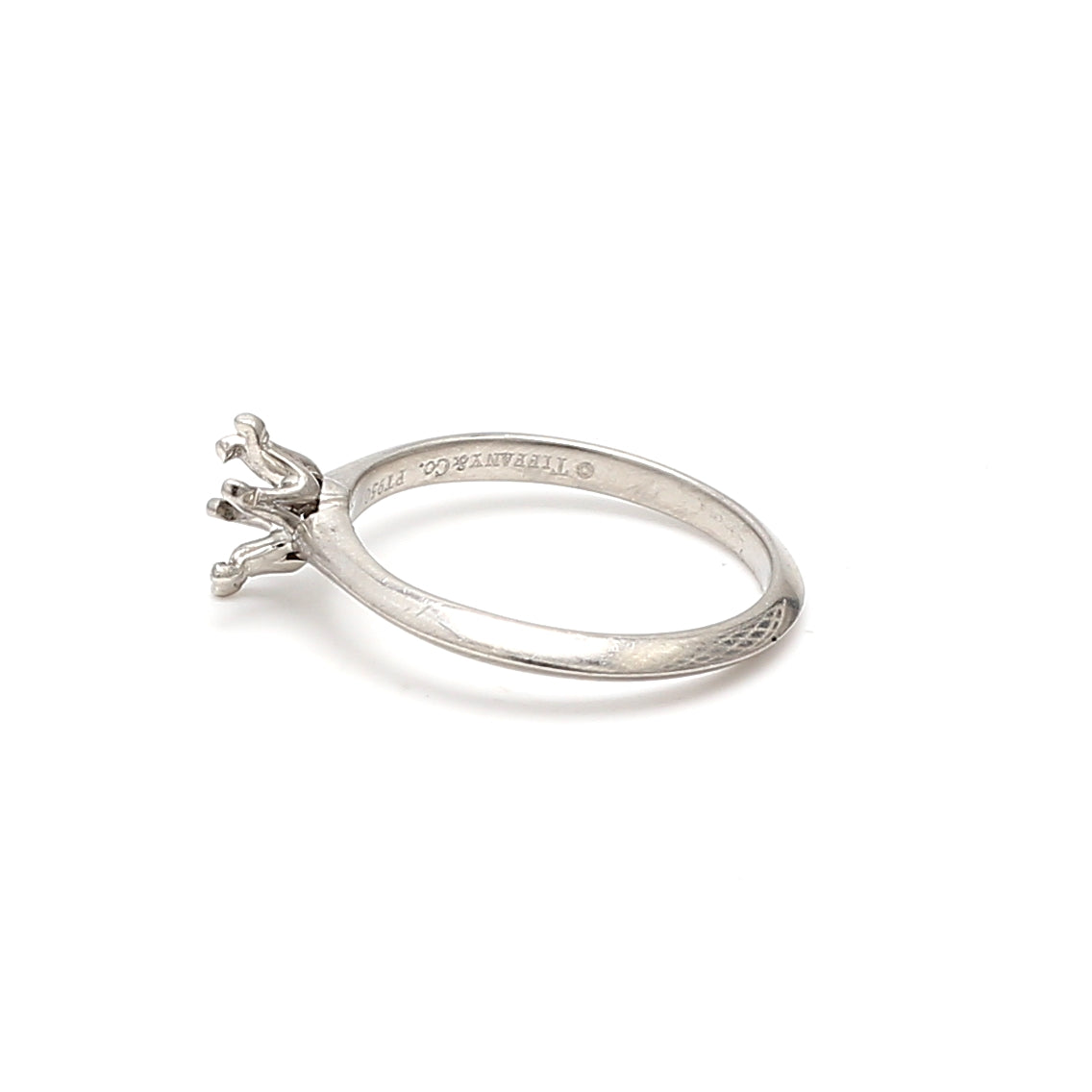 Tiffany & Co Vintage 3.30 Grams Size 6 Platinum Semi Mount Ring