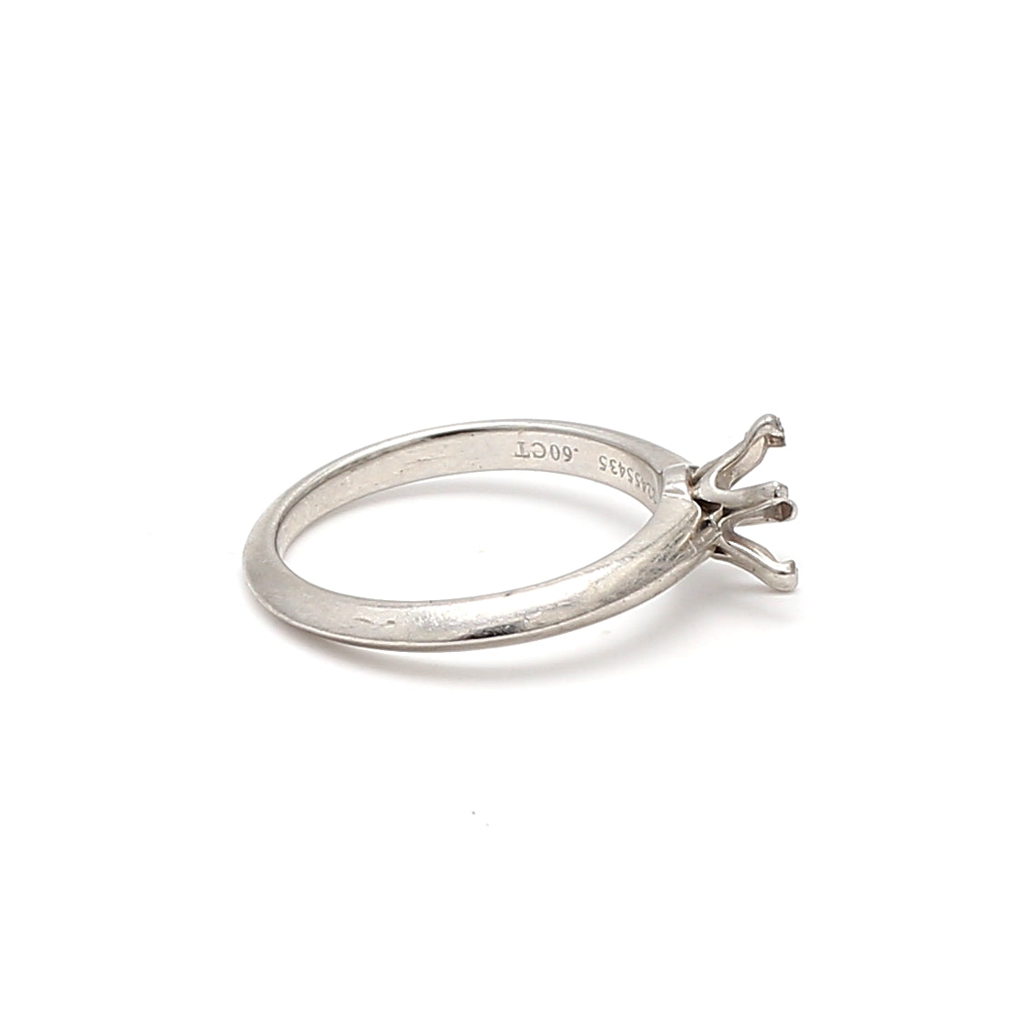 Tiffany & Co Vintage 3.90 Grams Size 4.75 Platinum Semi Mount Ring