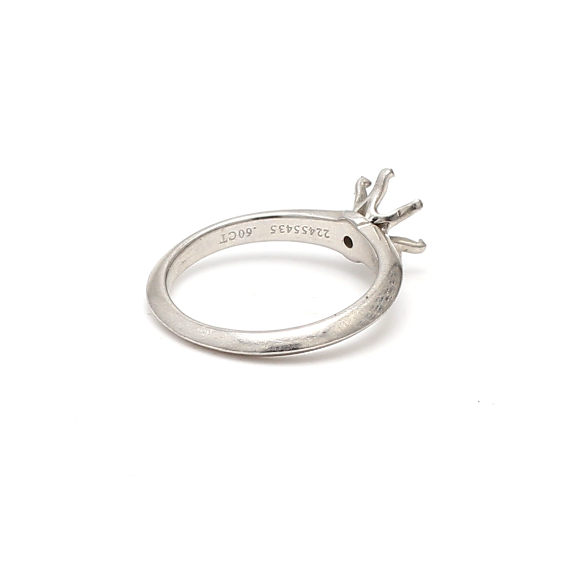 Tiffany & Co Vintage 3.90 Grams Size 4.75 Platinum Semi Mount Ring