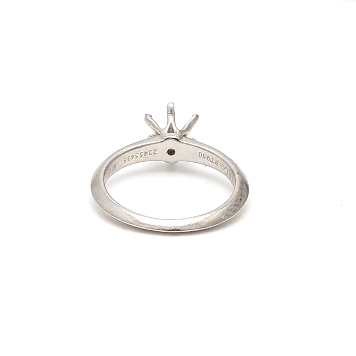 Tiffany & Co Vintage 3.90 Grams Size 4.75 Platinum Semi Mount Ring