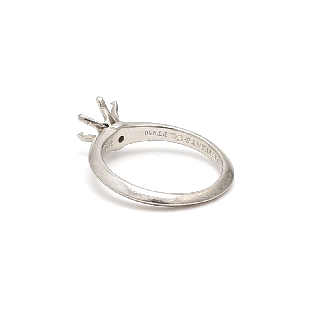 Tiffany & Co Vintage 3.90 Grams Size 4.75 Platinum Semi Mount Ring