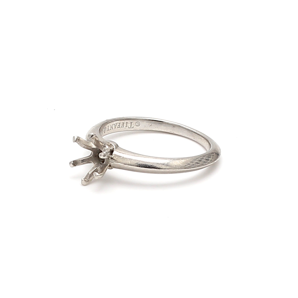 Tiffany & Co Vintage 3.90 Grams Size 4.75 Platinum Semi Mount Ring
