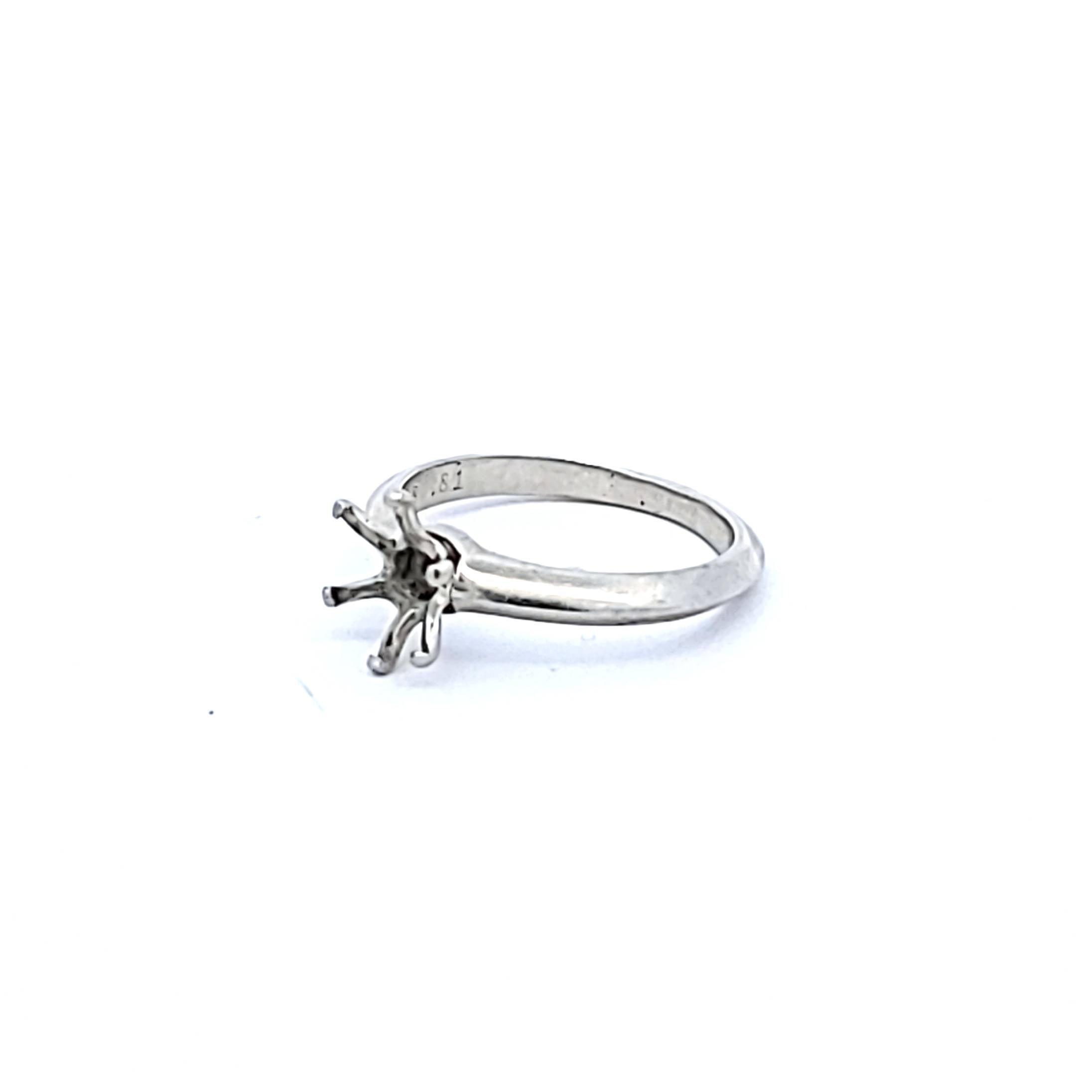 Tiffany & Co Vintage 3.50 Grams Size 4 Platinum Semi Mount Ring