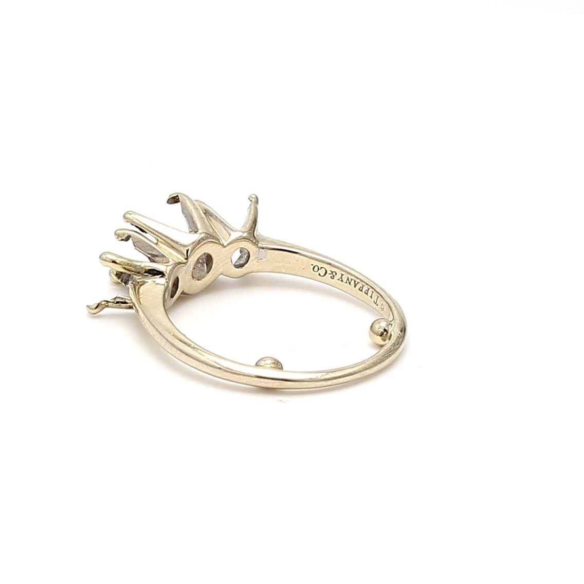 Tiffany & Co Vintage 3.10 Grams 18 Karat White Gold Semi Mount Ring