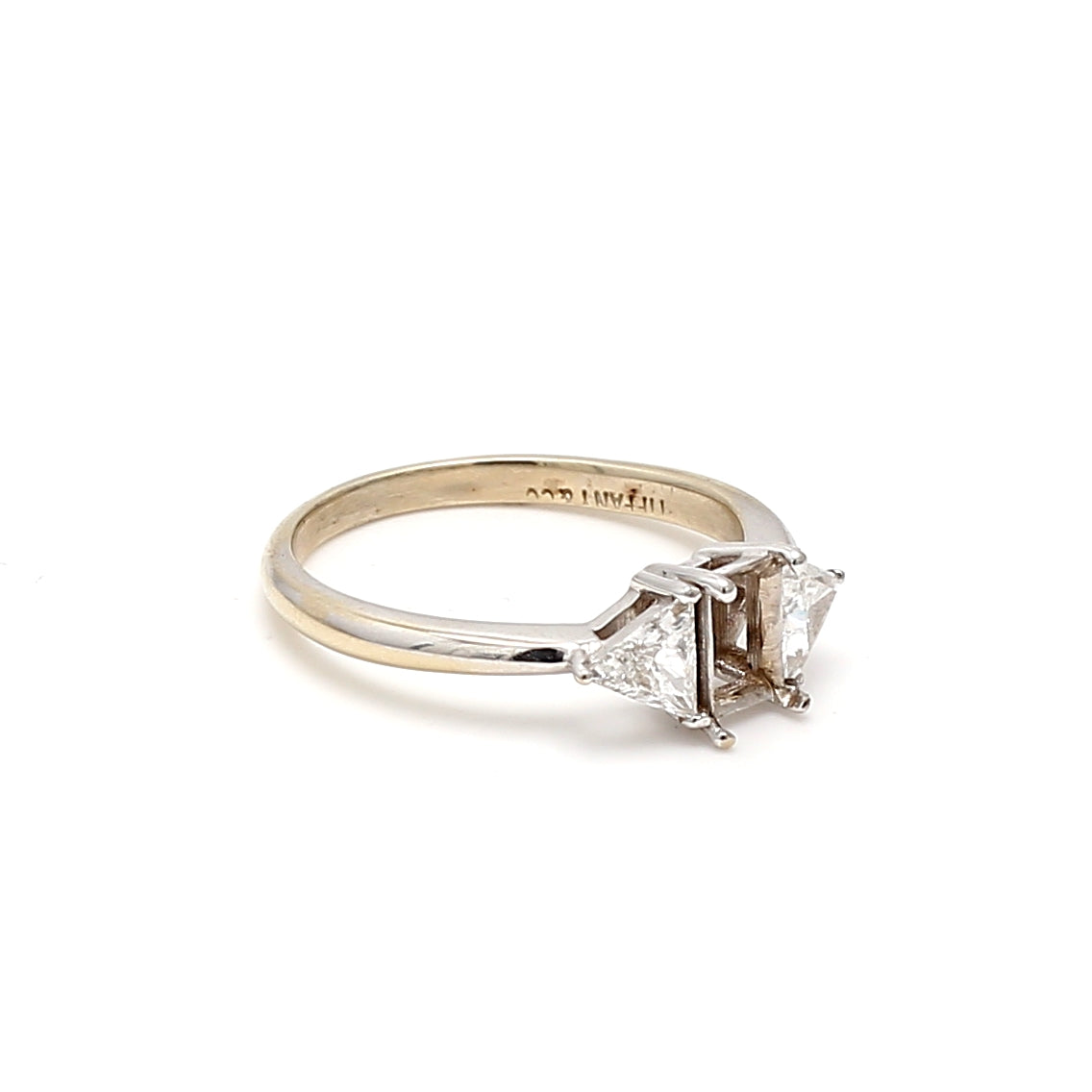 Tiffany & Co 0.65 Carat Diamond 18 Karat White Gold Semi Mount Ring