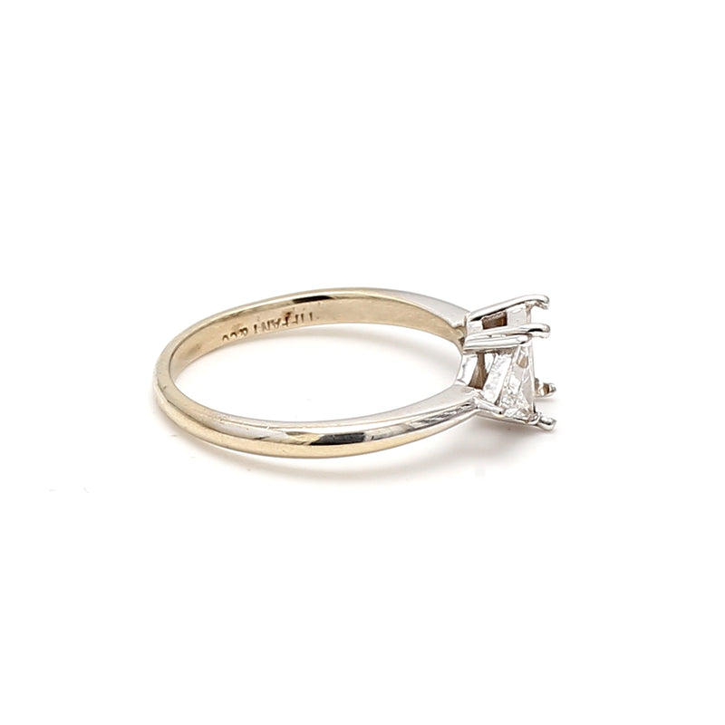 Tiffany & Co 0.65 Carat Diamond 18 Karat White Gold Semi Mount Ring