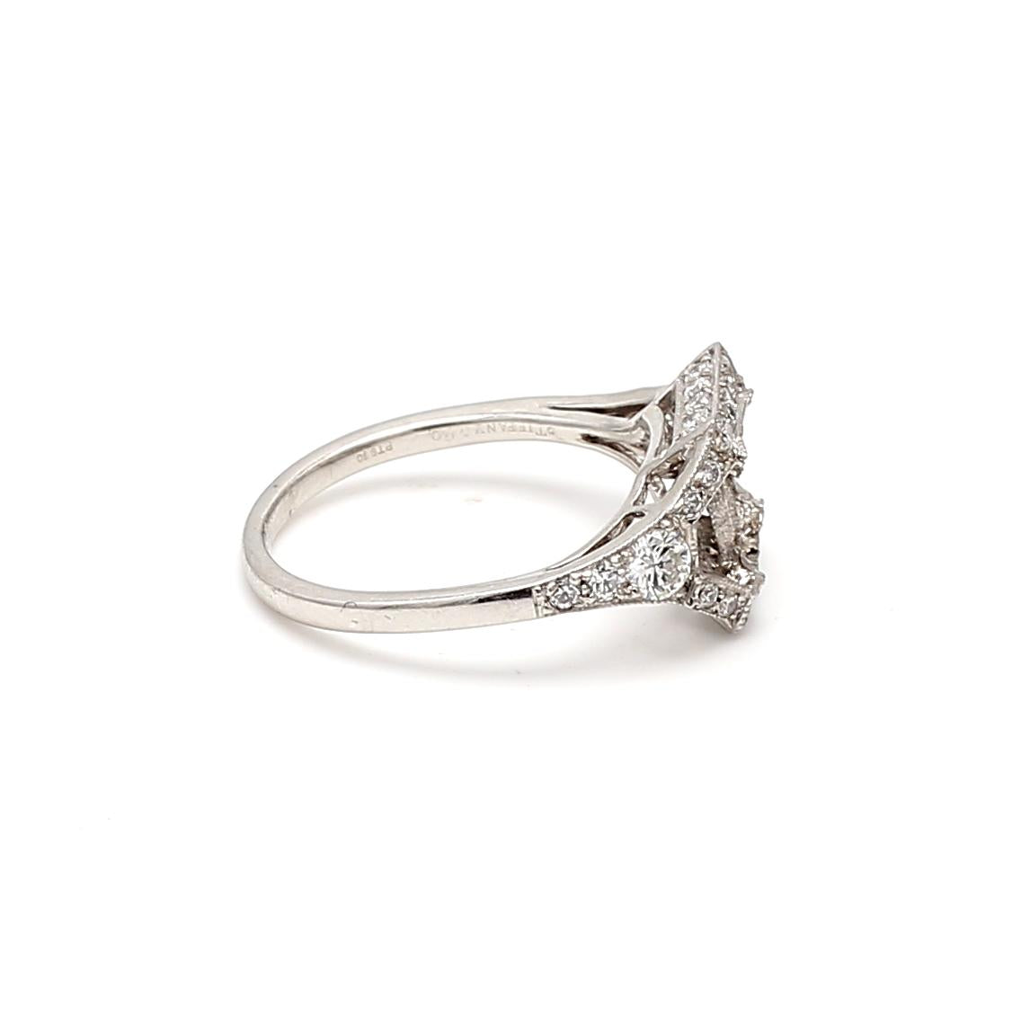 Tiffany & Co Platinum Semi Mount Ring with 0.25ct Round Diamond Fits 5.24x5.26mm
