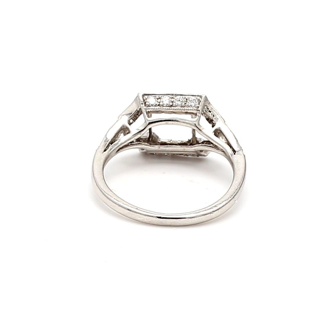 Tiffany & Co Platinum Semi Mount Ring with 0.25ct Round Diamond Fits 5.24x5.26mm