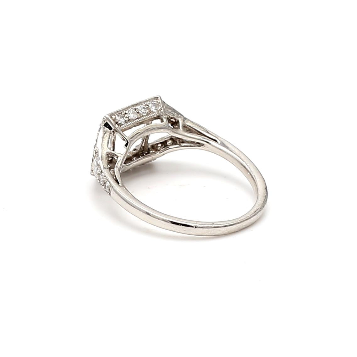 Tiffany & Co Platinum Semi Mount Ring with 0.25ct Round Diamond Fits 5.24x5.26mm