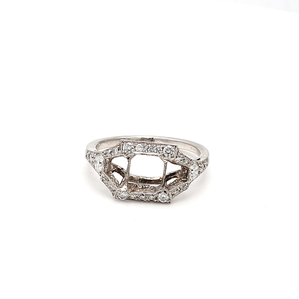 Tiffany & Co 0.25 Carat Round Brilliant F VS1 Diamond Platinum Semi Mount Ring