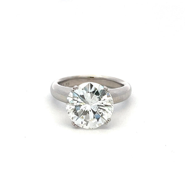4.33 Carat Round Brilliant I SI2 Diamond Platinum Engagement Ring