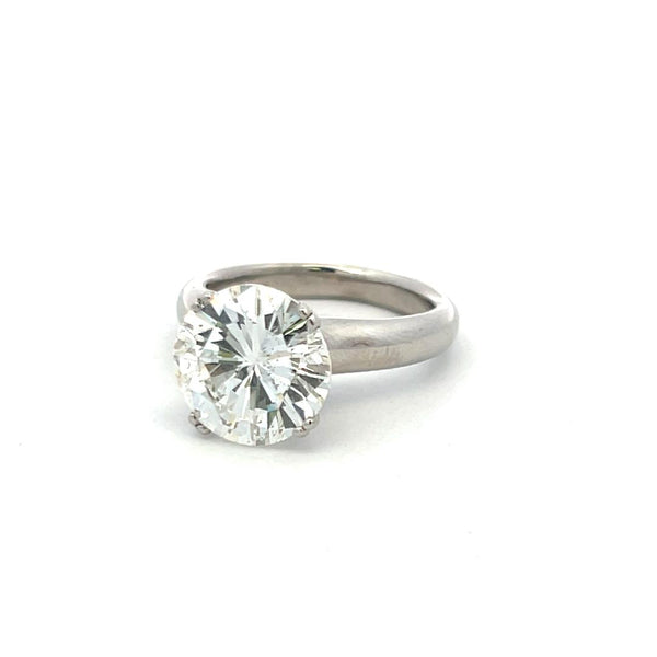 4.33 Carat Round Brilliant I SI2 Diamond Platinum Engagement Ring