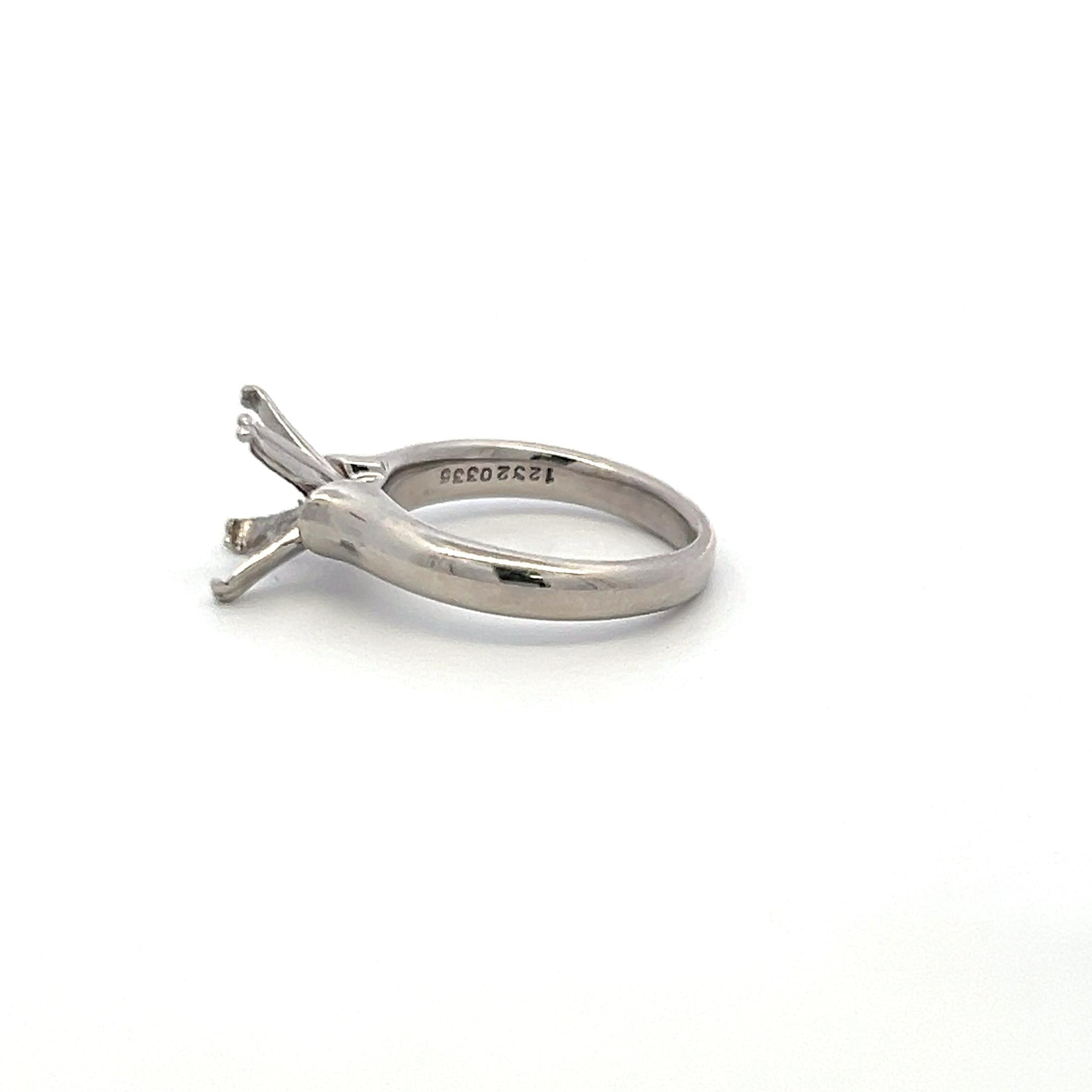 Vintage Platinum Semi Mount Engagement Ring for 4.3+ Carat Diamond Estate