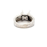0.71 Carat Baguette and Round Brilliant Diamond 14K White Gold Semi Mount Ring