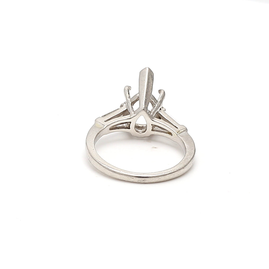0.35 Carat Tapered Baguette Shape G VS1 Diamond Platinum Semi Mount Ring