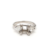 0.80 Carat Triangular Shape I VS1 Diamond Platinum Semi Mount Ring