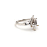 0.30 Carat Tapered Baguette Shape G VS1 Diamond Platinum Semi Mount Ring