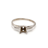 0.26 Carat Tapered Baguette Shape I I1 Diamond Platinum Semi Mount Ring