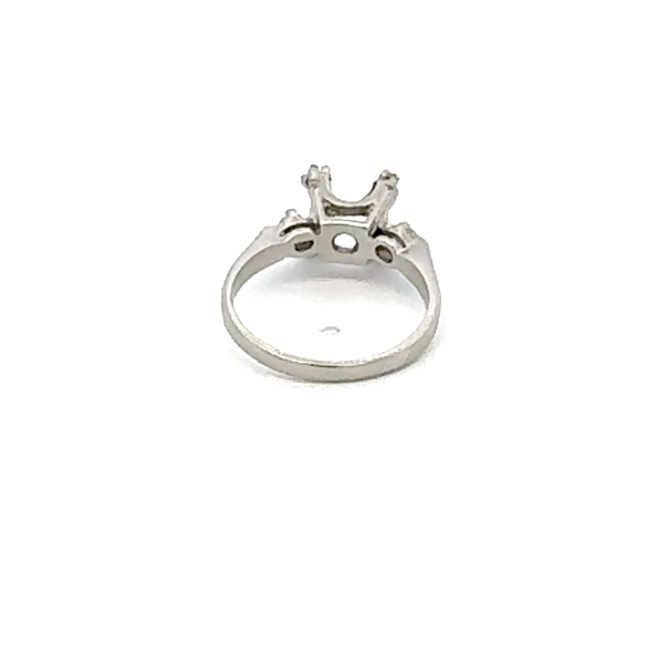 0.10 Carat Round Brilliant H SI1 Diamond Platinum Semi Mount Ring