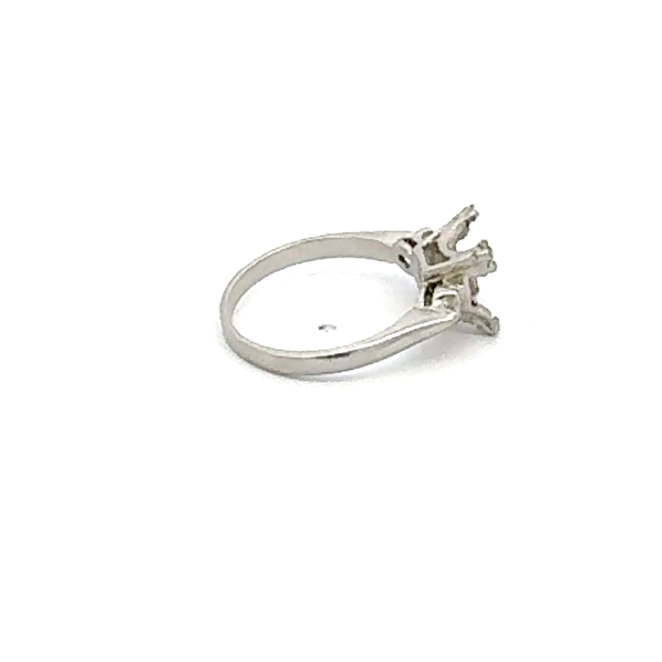 0.10 Carat Round Brilliant H SI1 Diamond Platinum Semi Mount Ring