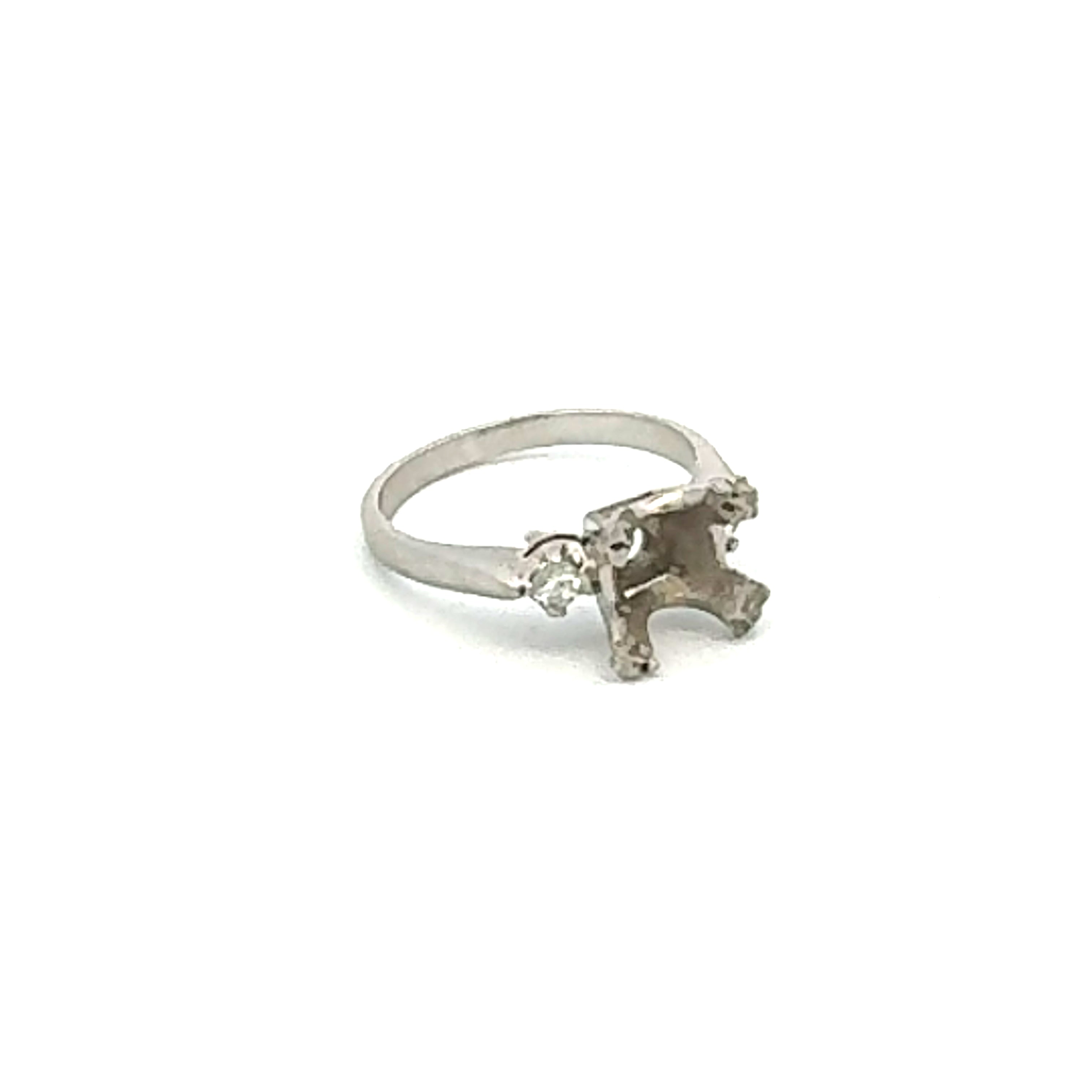 0.10 Carat Round Brilliant H SI1 Diamond Platinum Semi Mount Ring