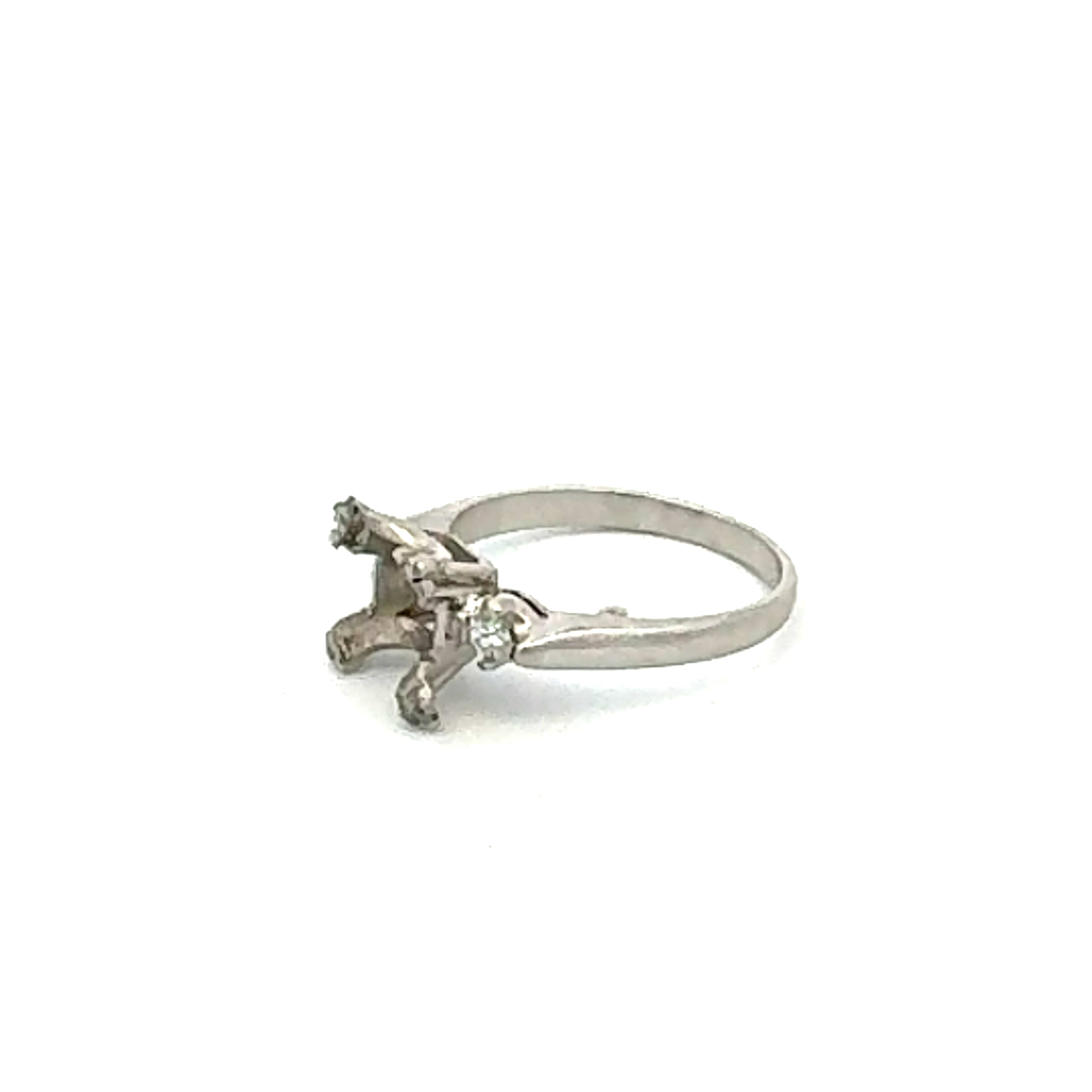 0.10 Carat Round Brilliant H SI1 Diamond Platinum Semi Mount Ring