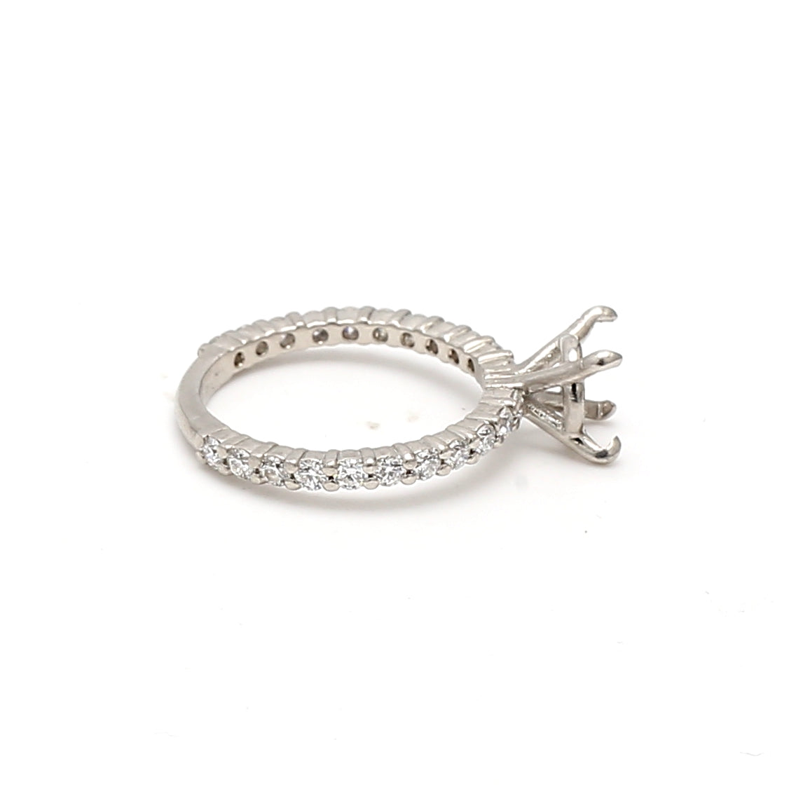 0.42 Carat Round Brilliant J VS1 Diamond Platinum Semi Mount Ring