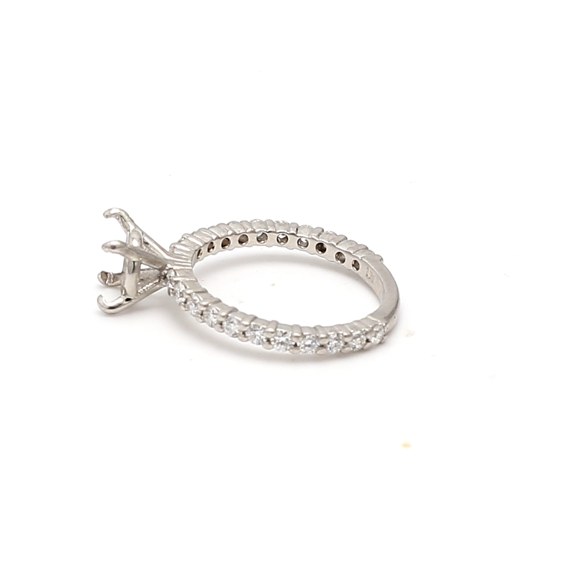 0.42 Carat Round Brilliant J VS1 Diamond Platinum Semi Mount Ring