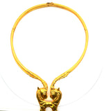 Lalaoonis Ram Head Vintage 177.80 Grams 24 Karat Yellow Gold Collar Necklace