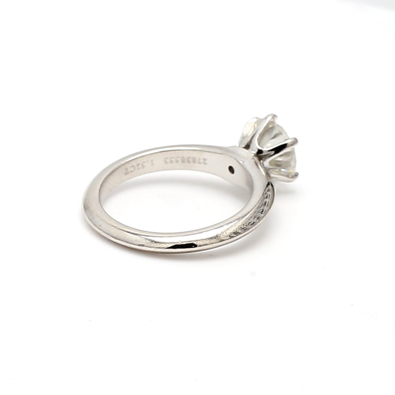 Tiffany & Co 1.52 Carat Round Brilliant I SI1 Diamond Platinum Engagement Ring