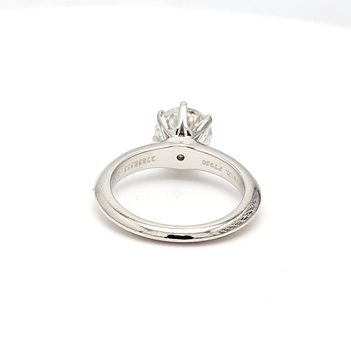Tiffany & Co 1.52 Carat Round Brilliant I SI1 Diamond Platinum Engagement Ring