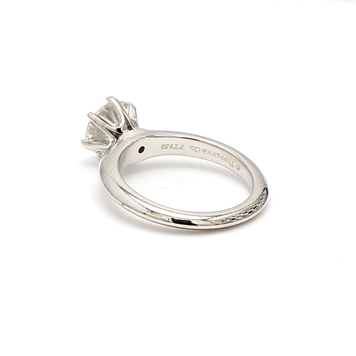 Tiffany & Co 1.52 Carat Round Brilliant I SI1 Diamond Platinum Engagement Ring