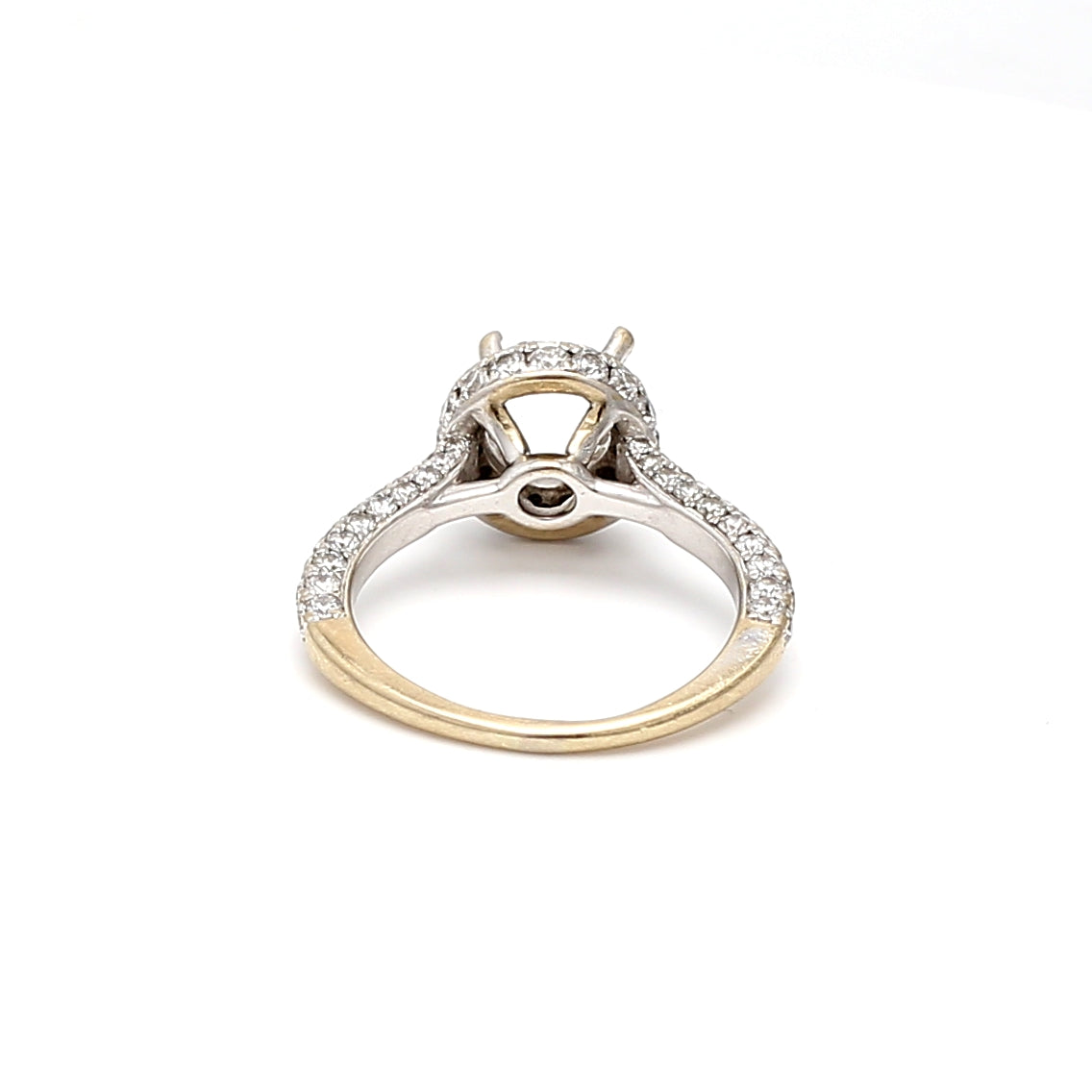 1.60 Carat Round Brilliant H VS2 Diamond 14 Karat White Gold Semi Mount Ring