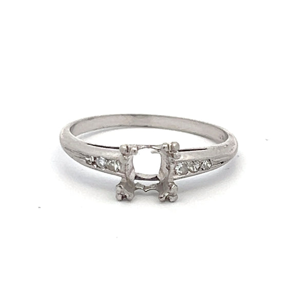 Diamond Platinum Semi Mount Ring